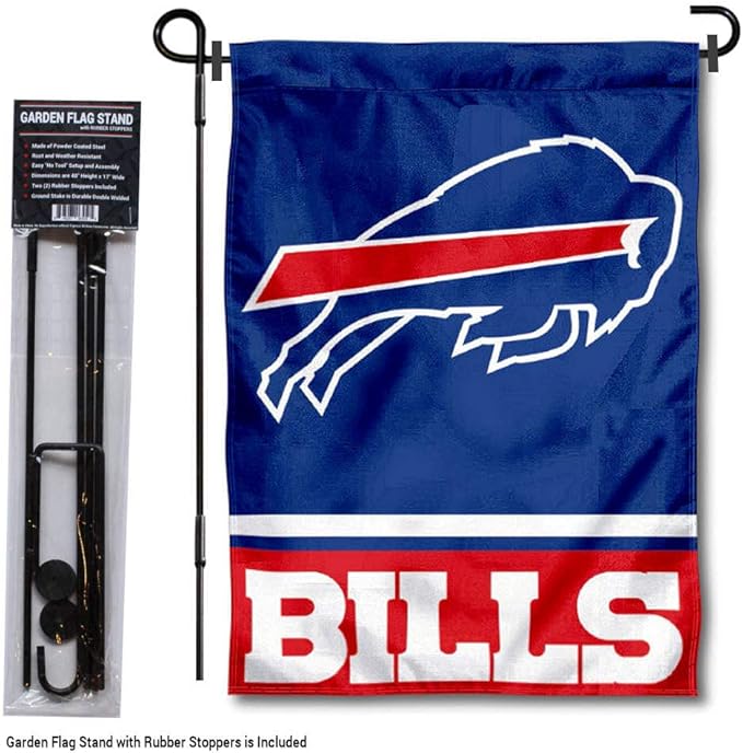 WinCraft Buffalo Bills Garden Flag with Stand Holder-VerdiqueGarden