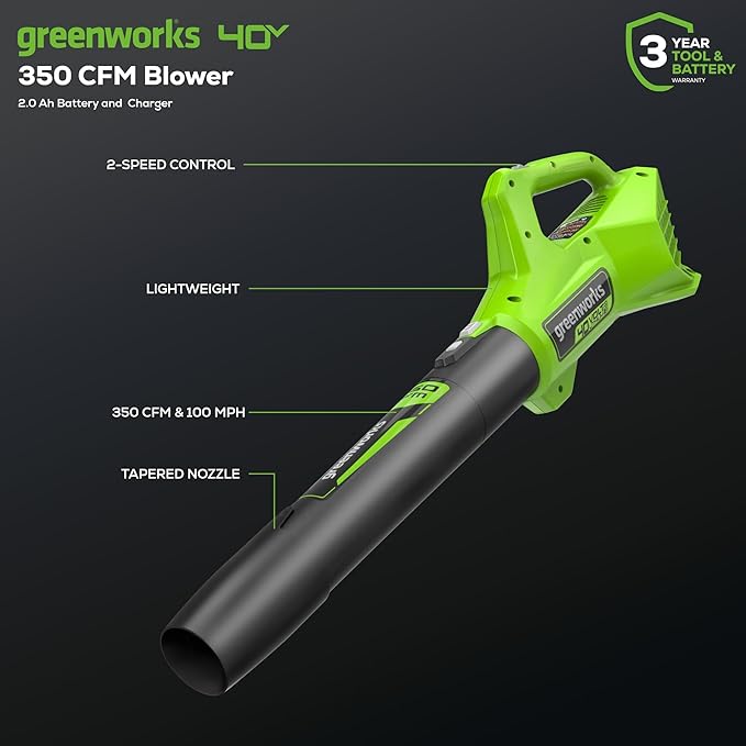 Greenworks 40V 13-Inch Cordless String Trimmer/Edger and Leaf Blower Combo Kit + 3 Bonus Spools, 2.0Ah Battery and Charger Included-VerdiqueGarden