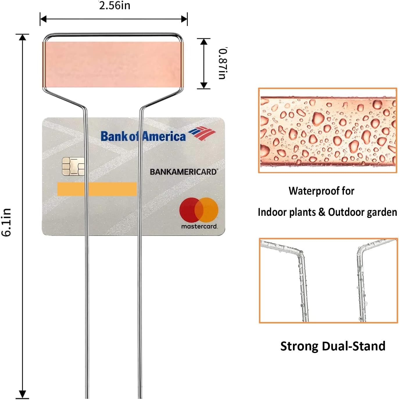 30pcs Plant Labels Copper Plant Markers for Outdoor Plants 6inch Plant Labels for Seedlings Outdoor Garden Waterproof Plant Tags and Labels for Flower Vegetable Herbs Greenhouse (6 in, Copper)-VerdiqueGarden