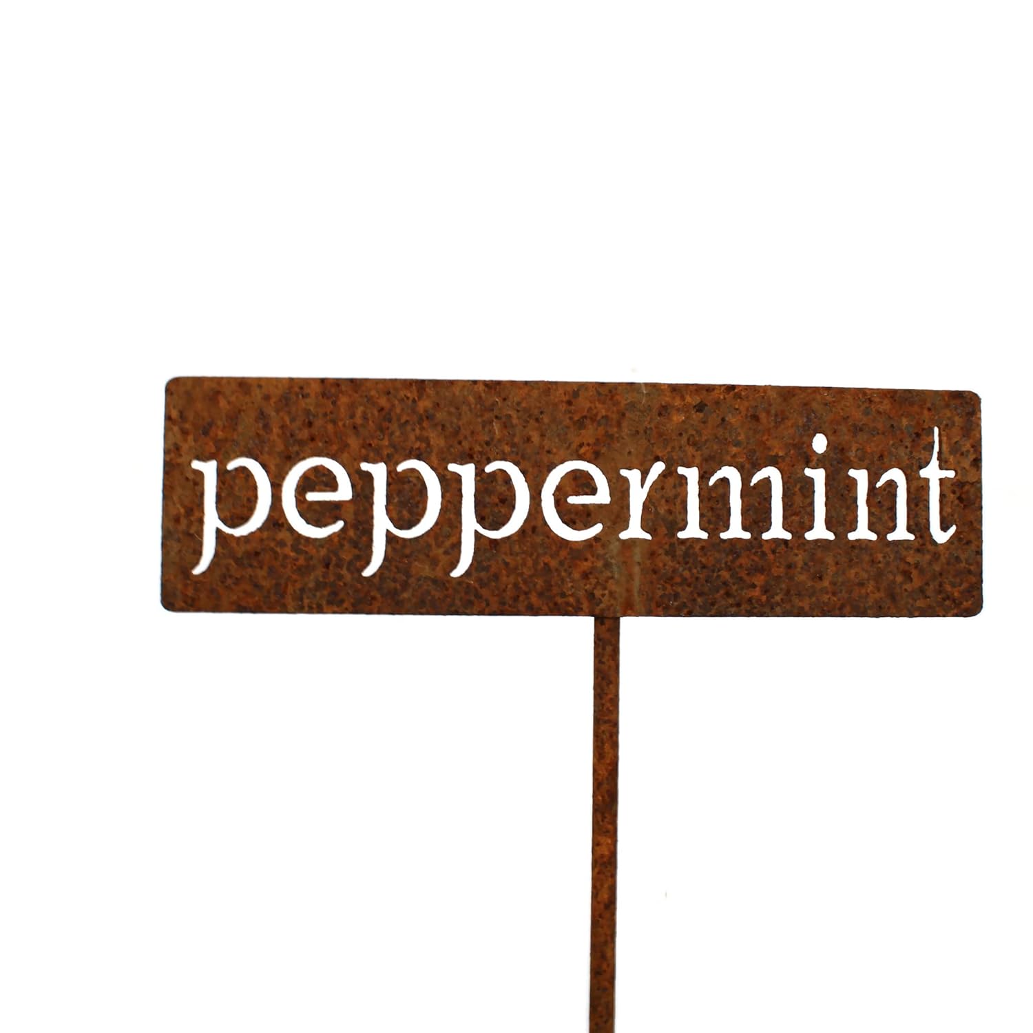 Classic Metal Garden Markers 19 Inches Tall (peppermint, Naturally Rusted)-VerdiqueGarden