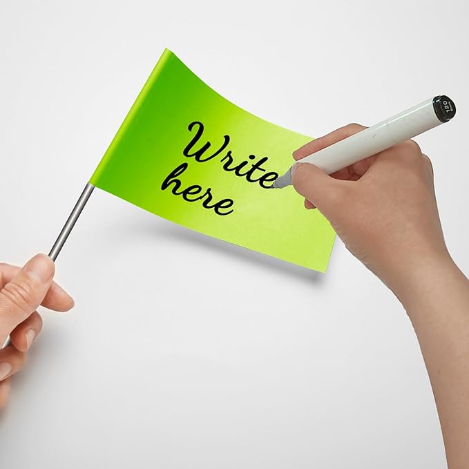 Zozen 100Pack Green Marking Flags, Writable/15x4x5 Inch, Yard Flags for Lawn & Irrigation & Landscape & Sprinkler & Survey & Dog Training.-VerdiqueGarden