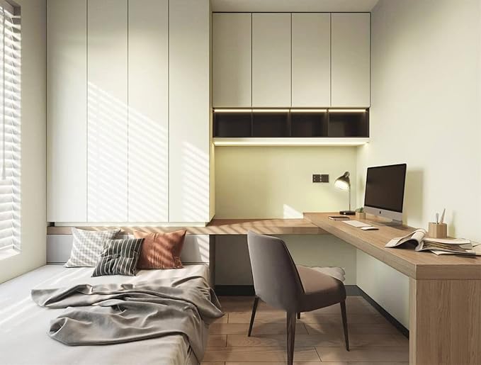 Dimoon 118''x17.7'' Beige Peel and Stick Wallpaper Contact Paper Modern Self Adhesive Wall Paper Removable Renter Friendly Textured Solid Color Shelf Cabinet Vinyl Roll (118''x17.7'',Beige)-VerdiqueGarden