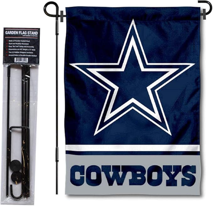 WinCraft Dallas Garden Flag with Stand Holder-VerdiqueGarden