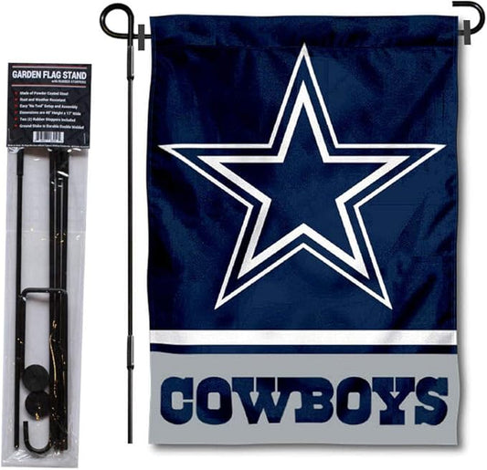 WinCraft Dallas Garden Flag with Stand Holder-VerdiqueGarden