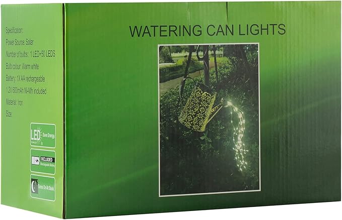 Solar Lights Outdoor Garden Decor, Large Hanging Waterproof Watering Can Landscape Lights Outside Decorations for Yard Front Porch Patio Backyard Gardening Gift for Mom Grandma Women Birthday-VerdiqueGarden