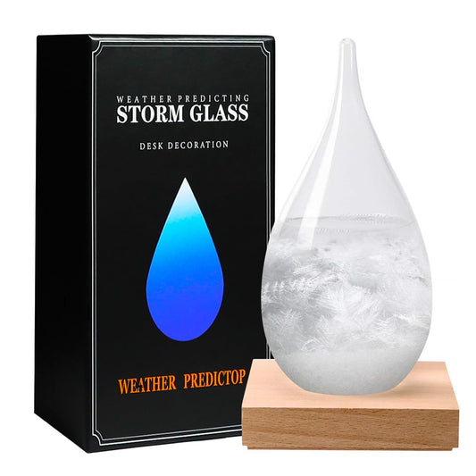 Father's Day Gifts for Him, Storm Glass Weather Predictor, Drop-Shaped Glass Barometer Weather Station, Unique Decorative Glass Bottles Weather Forecaster for Home and Office-VerdiqueGarden