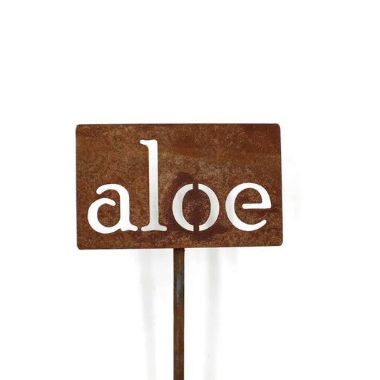Classic Metal Garden Markers 19 Inches Tall (aloe, Naturally Rusted)-VerdiqueGarden