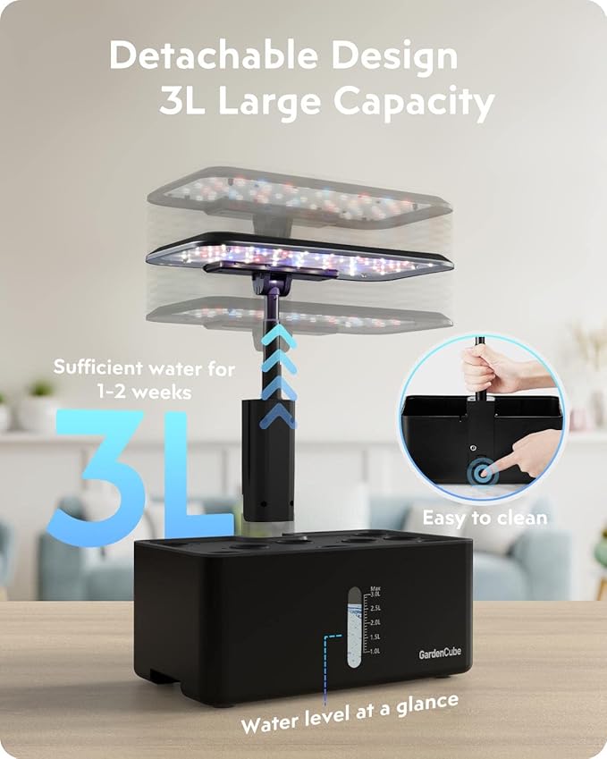 Hydroponics Growing System Indoor Garden: Herb Garden Kit Indoor with LED Grow Light Quiet Smart Water Pump Automatic Timer Healthy Fresh Herbs Vegetables - Hydroponic Planter for Home Kitchen Office-VerdiqueGarden