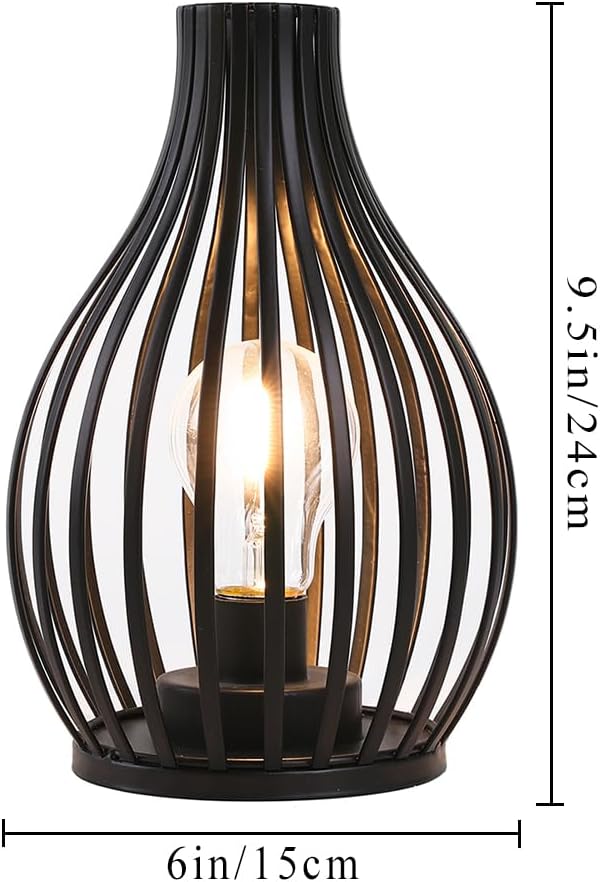 JHY DESIGN Decorations Table Lamp Battery Powered 9.5''High Vase Shaped Cordless Lamp with 6-Hours Timer Feature LED Light Decorative Room Battery Lamp for Indoor Table Garden Party-VerdiqueGarden