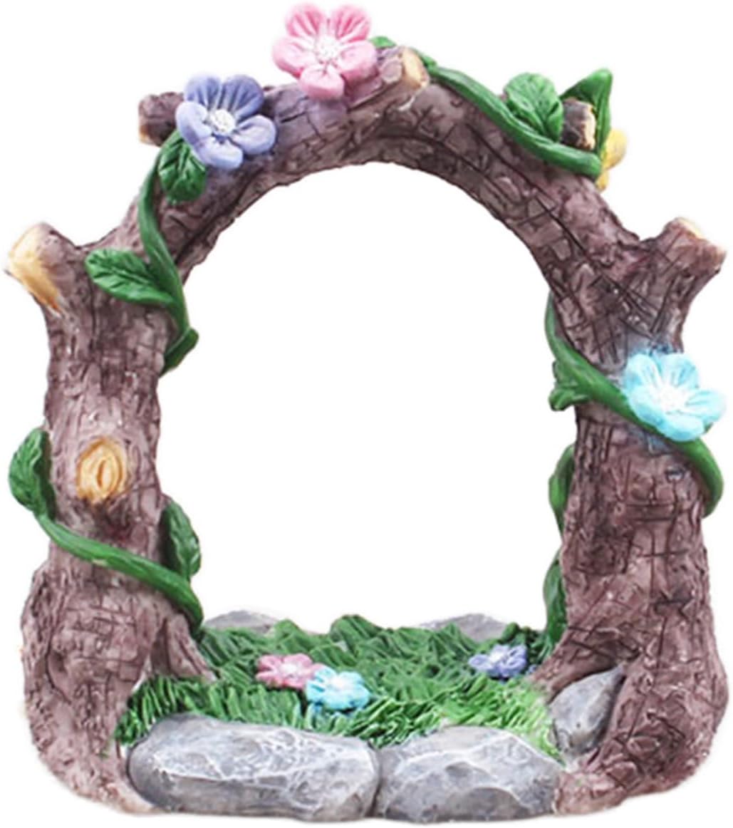 Kai Dream Miniature Fairy Garden Accessories, Resin Craft Flower Arch Figurine, 3.3 * 2 * 3.7 inches, Decorative Landscape, Dollhouse Decor-VerdiqueGarden