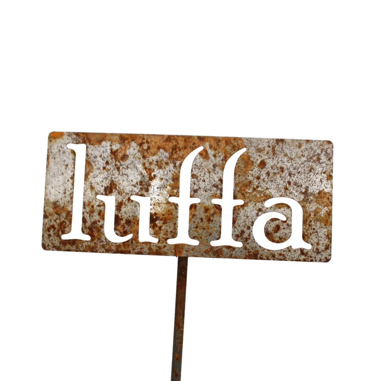 Classic Metal Garden Markers 19 Inches Tall (luffa, Naturally Rusted)-VerdiqueGarden