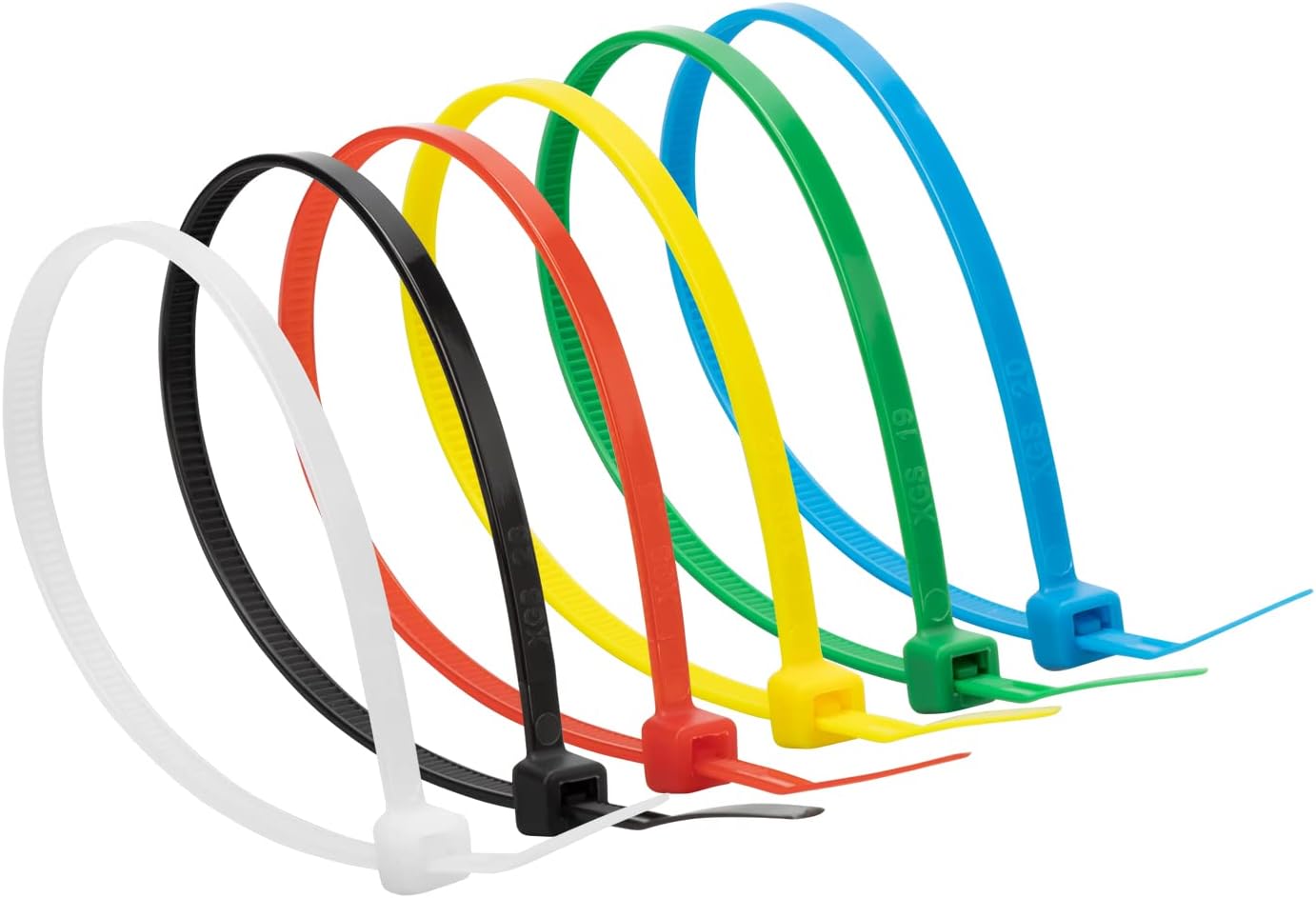 XINGO Cable Zip Ties (120 Pack), 40 Lbs Tensile Strength-Heavy Duty,Self-Locking Nylon Plastic Wire Ties in Assorted Sizes and Colors for indoor and outdoor(8 Inch, Colorful)-VerdiqueGarden