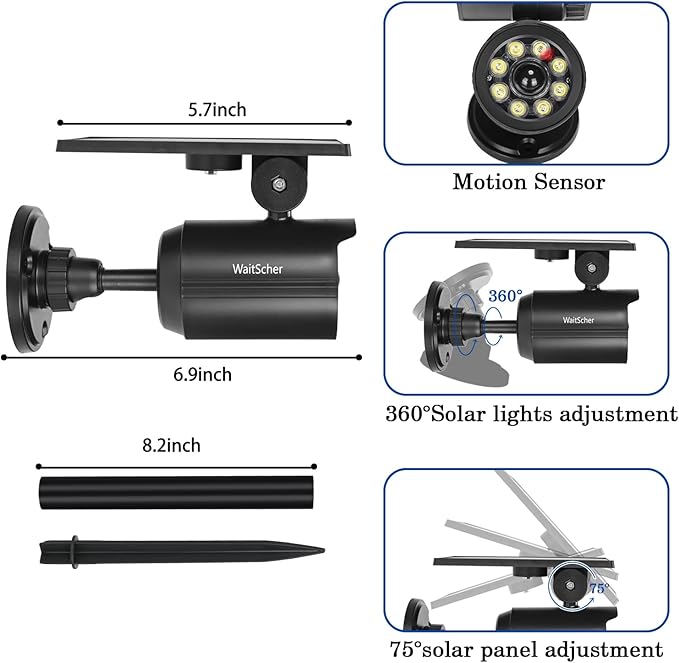Solar Lights Outdoor Motion Sensor IP67 Waterproof 360° Rotatable Solar Powered Flood Lights for Barns Garden Driveway Path Landscape Yard(1pack)-VerdiqueGarden