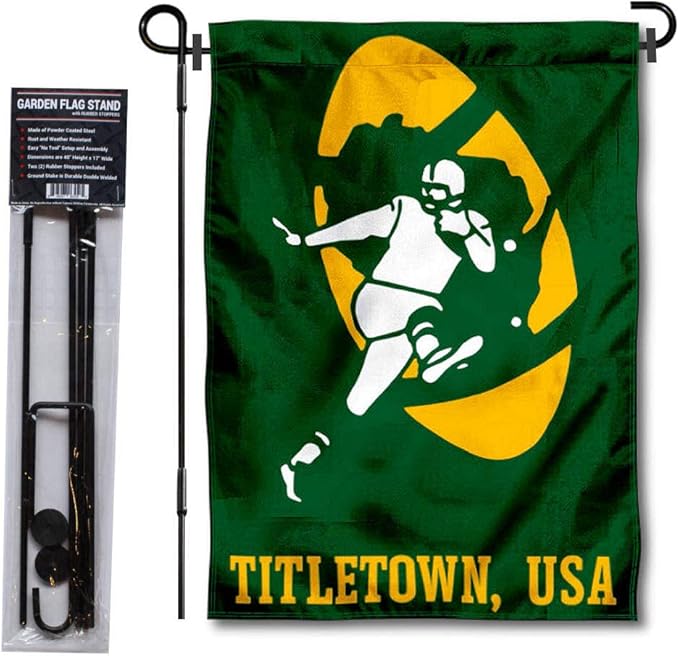 WinCraft Green Bay Packers Titletown Garden Flag with Stand Holder-VerdiqueGarden