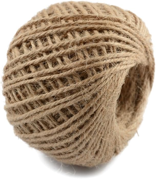 328 Feet Natural Jute Twine 3 Ply Gift Wrapping String DIY Rope Garden Twine Cord for Arts Crafts and Gardening Applications-VerdiqueGarden