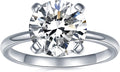 IMOLOVE Solitaire Moissanite Engagement Ring, 1CT D Color VVS1 Clarity, 925 Sterling Silver with 18K White Gold Plated, Ideal Gift for Women