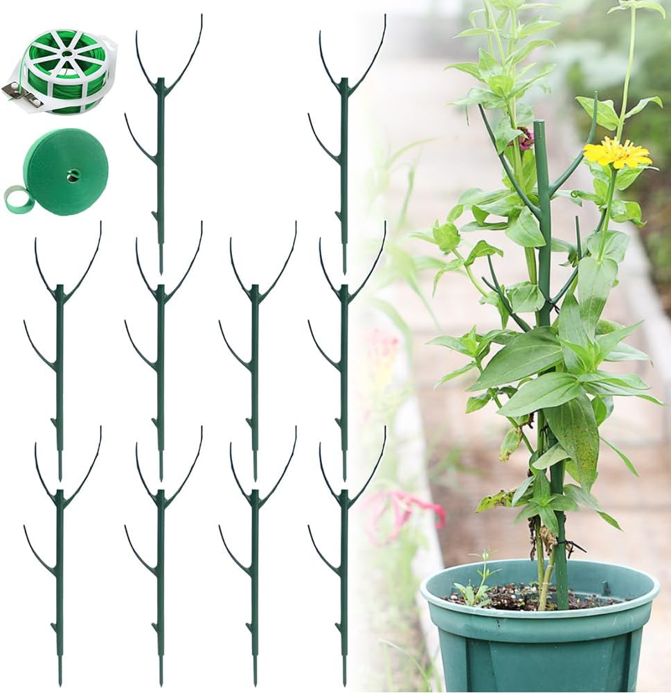 10 Pack Stackable Monstera Plant Support, Garden Plant Support Stakes for Indoor Outdoor Plants, Climbing Plant Support Structures Plant Holder Stick Moss Pole for Support Tall Potted Plants-VerdiqueGarden