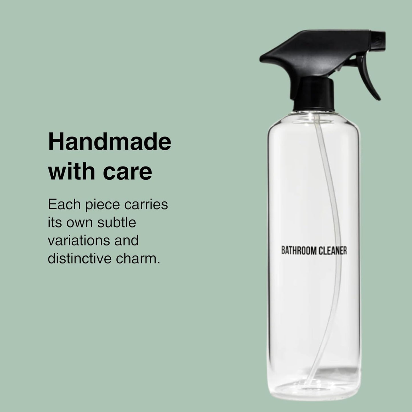 Public Goods Empty Glass Spray Bottle for Bathroom Cleaner | Refillable Spray Bottle for Cleaning | Made with Clear Borosilicate Glass for Toilets, Tile, Showers, Sinks | BPA Free | 24 Oz-VerdiqueGarden