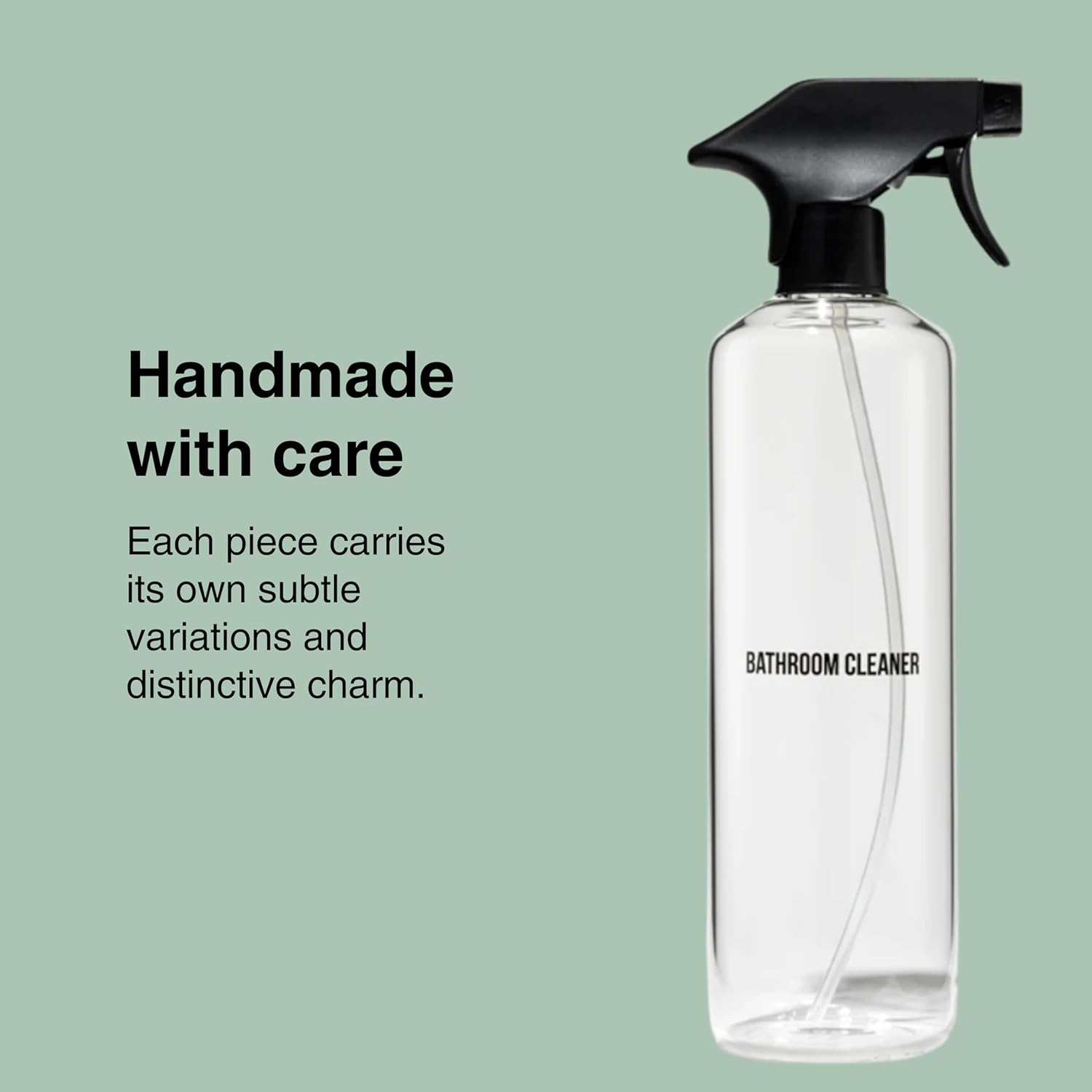 Public Goods Empty Glass Spray Bottle for Bathroom Cleaner | Refillable Spray Bottle for Cleaning | Made with Clear Borosilicate Glass for Toilets, Tile, Showers, Sinks | BPA Free | 24 Oz-VerdiqueGarden