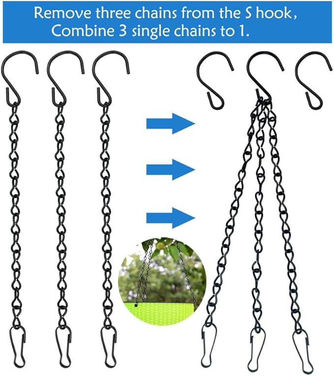 10 Pack 9.5 Inch Black Hanging Chains, Garden Plant Hangers for Hanging Bird Feeders, Billboards, Chalkboards, Basket, Planters, Lanterns, Wind Chimes and Decorative Ornaments Etc-VerdiqueGarden