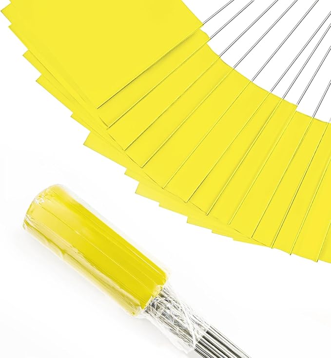 Zozen 50Pack Yellow Marking Flags, Writable/15x4x5 Inch, Yard Flags for Lawn & Irrigation & Landscape & Sprinkler & Survey & Dog Training.-VerdiqueGarden