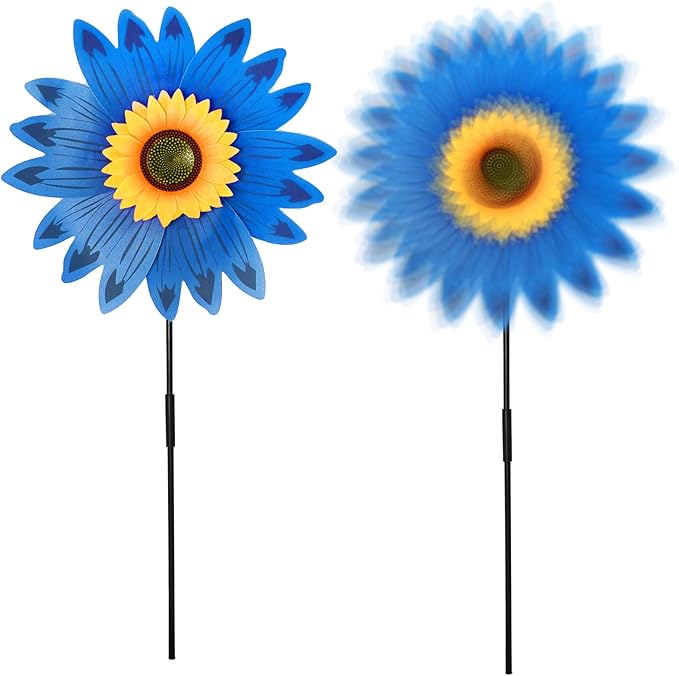 6pcs Sunflower Lawn Pinwheels Wind Spinners Large Windmill Pinwheel for Garden,Yard, Party Outdoor Decor (Sunflower Pinwheels)-VerdiqueGarden