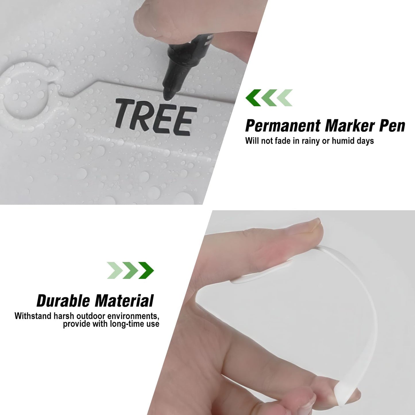 Plant Labels Yuanling 100Pcs Plastic Waterproof Plant Tree Tags Nursery Garden Markers for Indoor Outdoor Gardening Plants Vegetables Flowers Potted (White Color with 1 Marker Pen)-VerdiqueGarden