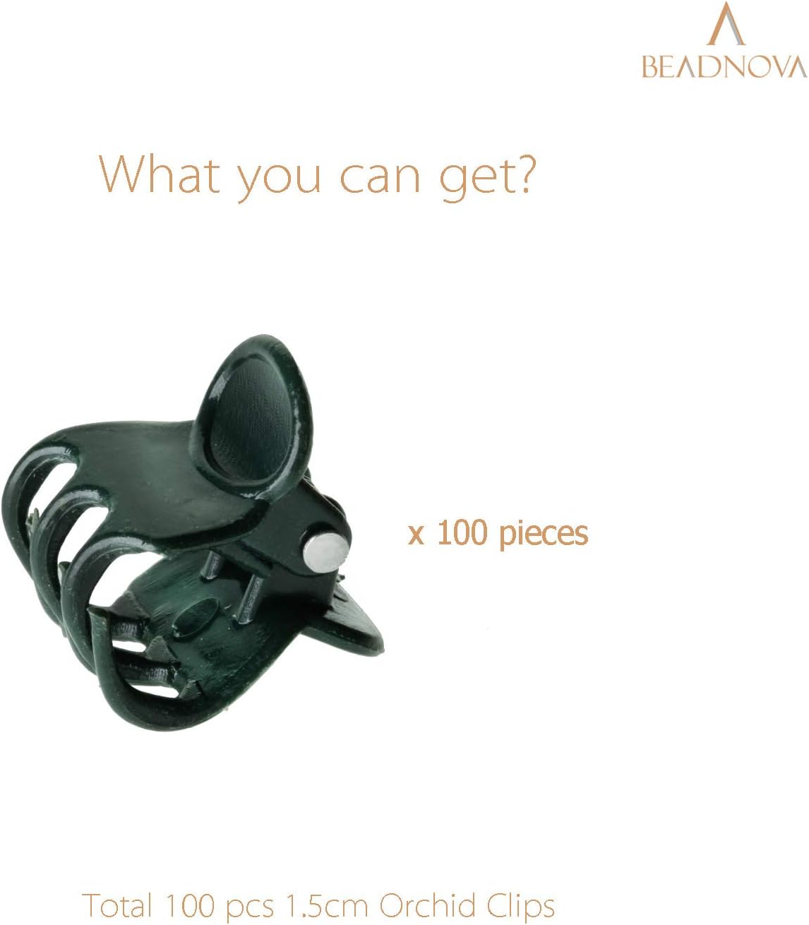 BEADNOVA Plant Clips 100Pcs Orchid Clips Orchid Support Clips Vine Clips Plant Clips for Support Flower Orchid Vine (100PCS)-VerdiqueGarden