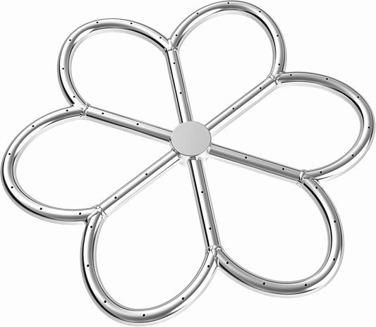 Skyflame 18-Inch Stainless Steel Flower-Shape Fire Pit Burner Ring for Fire Pit, Natural Gas & Propane Fireplace, Indoor/Outdoor, Max BTU 147K…-VerdiqueGarden