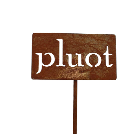 Classic Metal Garden Markers 19 Inches Tall (pluot, Naturally Rusted)-VerdiqueGarden