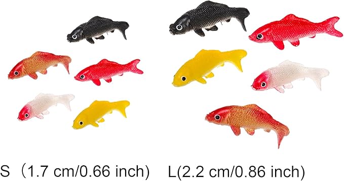 ZENFUN 50 Packs Mini Koi Fish, Cute Miniature Fish Fake Mini Fish Set, Plastic Small Koi Fish, Tiny Fish Model Bulk for Ornament Supplies, Cake Decoration, Fish Tank DIY, Fairy Garden Supplies-VerdiqueGarden