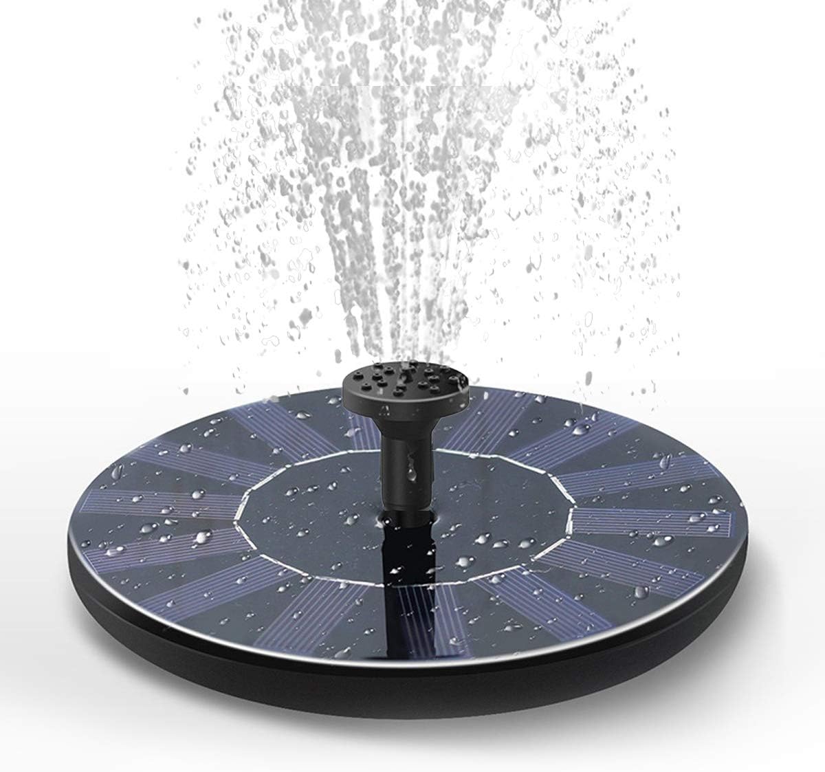 Solar Fountain Water Pump for Bird Bath, New Upgraded Mini Solar Powered Fountain Pump 1.5W Free Standing Solar Panel Kit Water Fountain for Garden, Pond, Pool, and Outdoor-VerdiqueGarden
