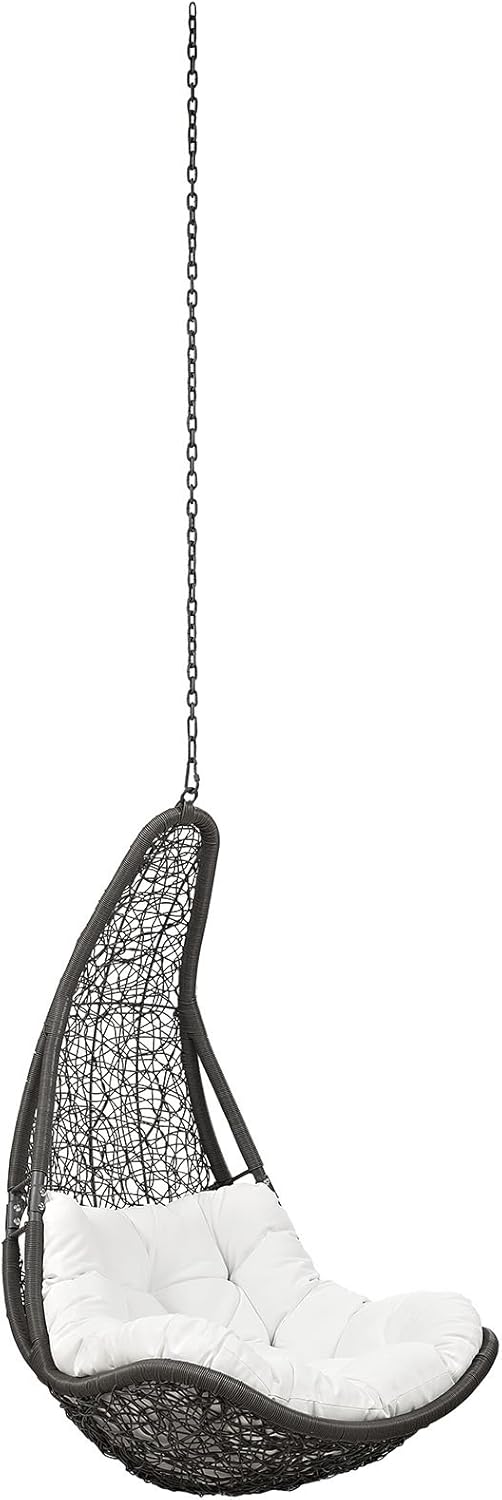 Modway Abate Outdoor Patio Swing Chair Without Stand, Gray White-VerdiqueGarden