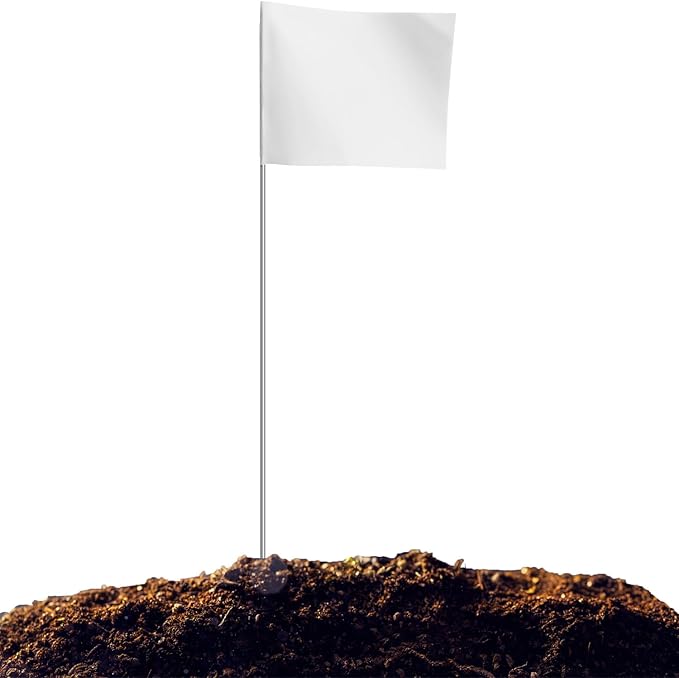 Zozen Marking Flags, White Color | 1000 Pcs/15x4x5 Inch, Yard Flags for Lawn & Irrigation & Landscape & Sprinkler & Survey & Dog Training.-VerdiqueGarden
