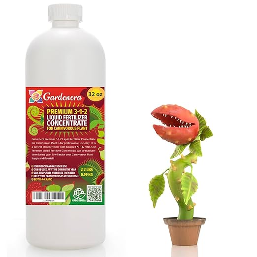 Premium Liquid Carnivorous Plant Fertilizer - 3-1-2 Concentrate for Indoor Plants and Flowers by Gardenera | Organic Plant Food for Carnivorous Plants - 32oz-VerdiqueGarden