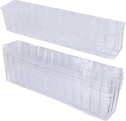 10 Pcs Plastic Planter Liners Clear Rectangular Plastic Liners for Flower Box Planter Window Box Planter 16.2" L x 3" W x 3.5" H for Indoor Outdoor Flower Arrangement Succulent Garden Windowsill Decor-VerdiqueGarden