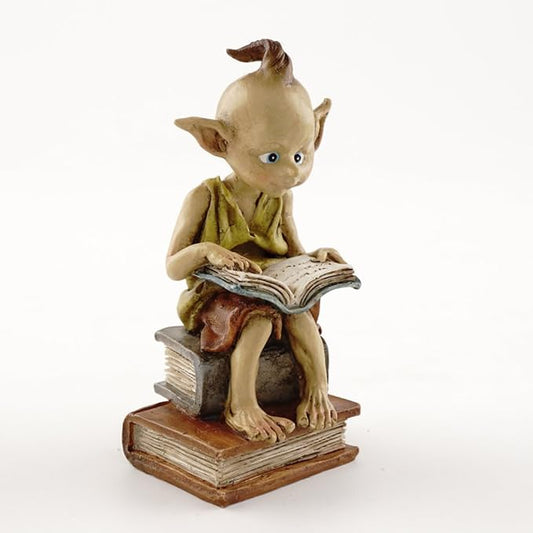 Top Collection Miniature Fairy Garden and Terrarium Statue, Garden Pixie Elf Reading Book-VerdiqueGarden