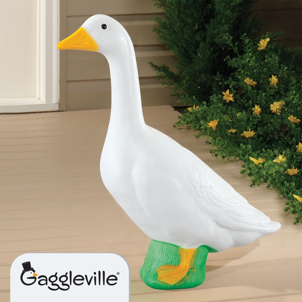 Fox Valley Traders Gaggleville Porch Goose Large White Goose Statue – Charming 23" Outdoor Decorative Figurine for Garden, Patio, or Entryway Accent-VerdiqueGarden