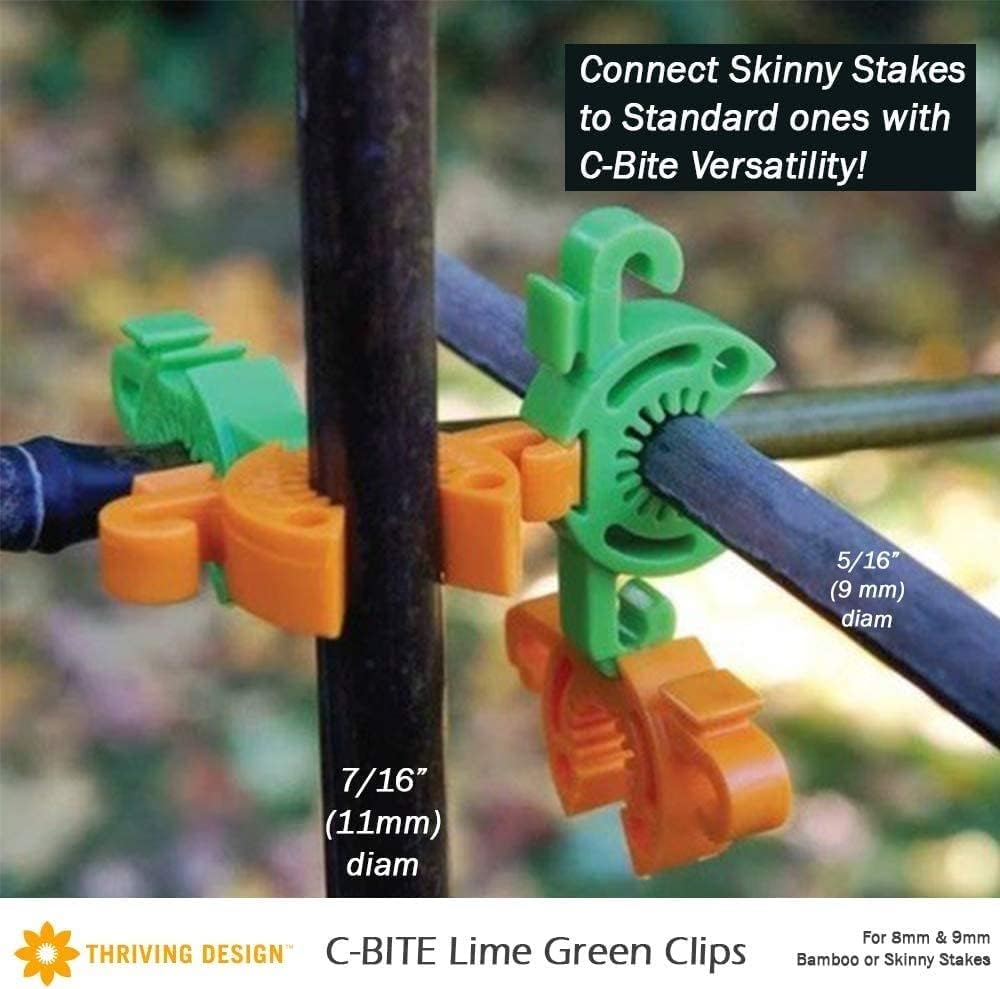 Plant Support Clips for Trellis, Garden Stakes, Wire Fence, Climbing Plants, Indoor Gardening, Hydroponics Systems, and Vines | Durable Gardening Clips (50 Lime Green + 50 Tangerine Orange)-VerdiqueGarden