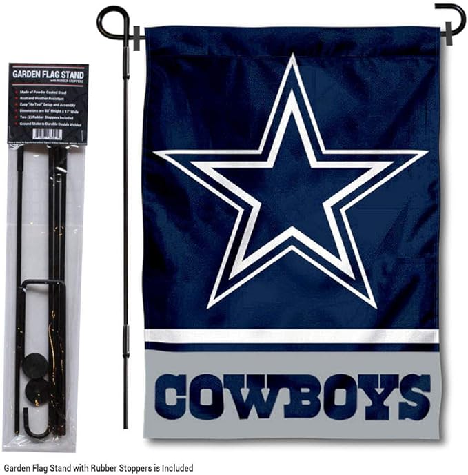 WinCraft Dallas Garden Flag with Stand Holder-VerdiqueGarden