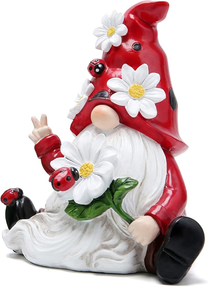 Hodao Ladybug Spring Gnomes Decorations Ladybug Gnomes Ornaments Decor Gifts Summer Gnomes Figurines Ladybug Gnomes for Outdoor Garden Decor Ladybug Birthday Gifts for Mom, Women, Grandma-VerdiqueGarden