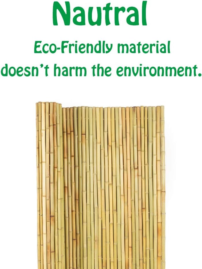 Mininfa Natural Rolled Bamboo Fence, Eco-Friendly Bamboo Fencing, 4 ft High x 6 ft Long-VerdiqueGarden