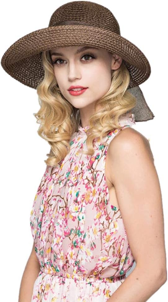 Cyiecw Women Floppy Sun Hats Fashionable Summer Wide Brim Cap BeachStraw Hat UV UPF50 Travel Packable Cotton-VerdiqueGarden