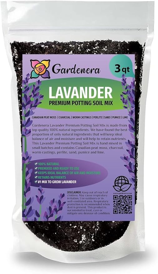 Lavender Soil - Ideal Blend for Thriving and Fragrant Lavender Plants - 3 QUARTS-VerdiqueGarden