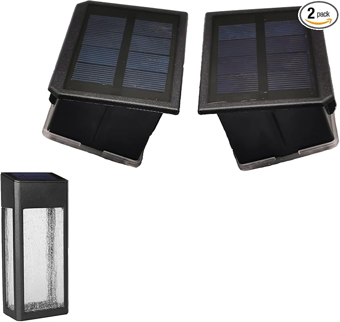 GOODFOEVER 2 Pack Solar Lights for Outdoor Fence and Wall: Replacement Top, Waterproof-VerdiqueGarden