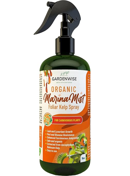 100% Organic Marina Mist Carnivorous Plant Food | Liquid Kelp Foliar Spray for Plants - Kelp Fertilizer for Venus Flytraps, Sundew, Butterworts, Pitcher Plants 16 Oz-VerdiqueGarden