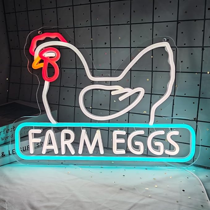 Chicken Coop Neon Sign Chicken Cluck Led Light Up Sign Farm Chicken Coop Farmhouse Kicthen Garden Decor Chicken Coop Sign Birthday Gifts for Family USB Powered Neon Sign,Size15.7*11inch(JWD025)-VerdiqueGarden