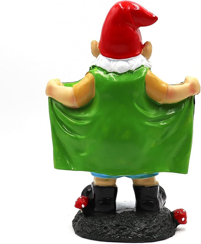 Tirifer 8.3inch/21cm Big Size Garden Gnome, Polyresin Outdoor Sculpture Gnome Statue Garden Figurine Art Garden Decoration for Lawn Yard Balcony Porch Patio-VerdiqueGarden