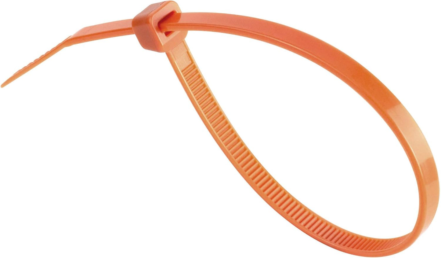 GTSE 8 Inch Orange Zip Ties, 100 Pack, 50lb Strength, UV Resistant Strong Nylon Cable Ties, Self-Locking 8" Tie Wraps-VerdiqueGarden