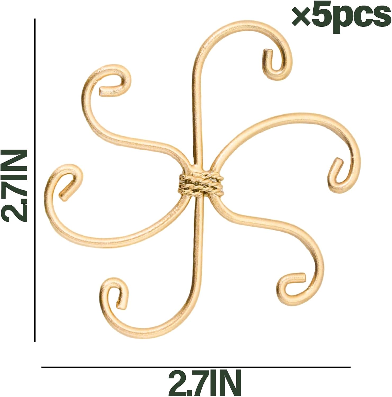 5Pcs Monstera Plant Stem Support Hook (2.75x2.75 inches) - Durable Metal Stem Support for Monstera & Fishbone Cactus, Easy Installation, Ideal Gift for Plant Lovers & Home Decor-VerdiqueGarden